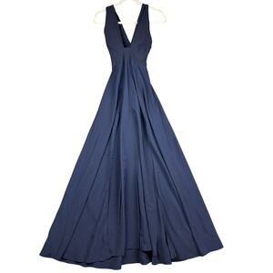 ASOS Petite Maxi Dress Womens US 8P Navy Blue Cross Back Flowy Evening Evening